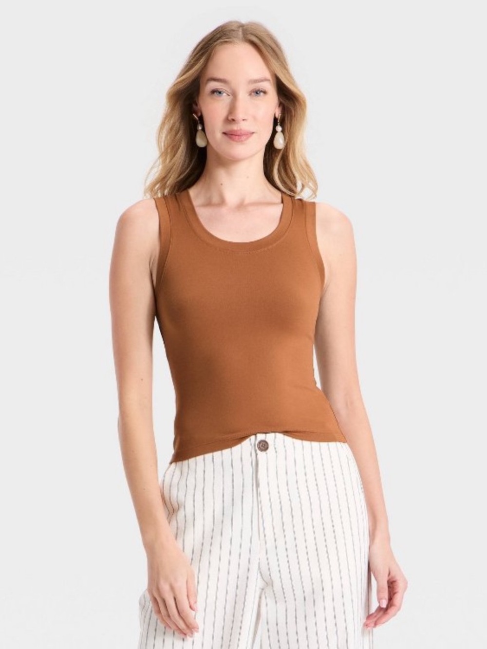 a new day Sleeveless V-Neck Tank Top - Rust